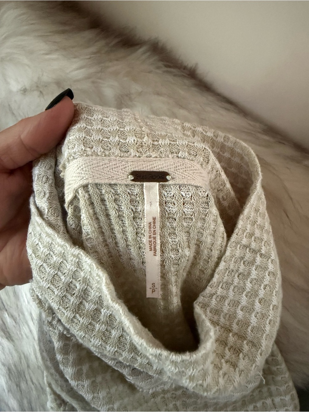 Free People BK White and Beige Turtleneck Long Sleeve Top $68MSRP - Picture 10 of 11
